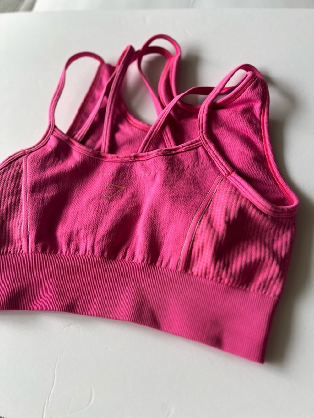 Gymshark Hot Pink Double-Strap Seamless Tank Sports Bra